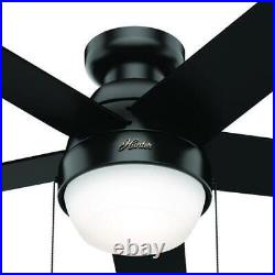 48 Matte Black LED Indoor Ceiling Fan with Light Kit