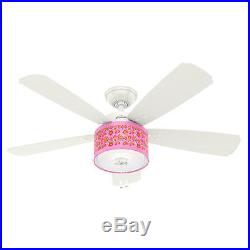 48 White 2 Light Indoor Ceiling Fan with Interchangeable Light Kit