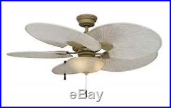 48 in 5-Palm Blades Outdoor Cappuccino Ceiling Fan Venetian Glass Bowl Light Kit