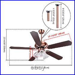 48 inch Ceiling Fan with Light Kit 5 Blades Reversible Remote Control