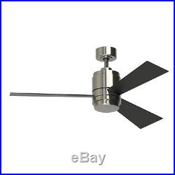 48in Brushed Nickel Downrod Mount Indoor Ceiling Fan Integrated Light Kit Remote