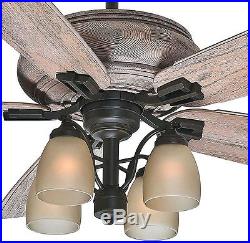5 Blade Indoor Outdoor Ceiling Fan 4 Speed Light Kit Reversible Porch Patio NEW