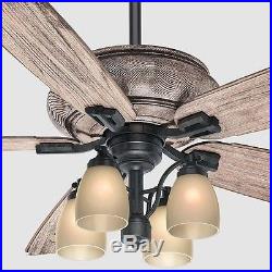 5 Blade Indoor Outdoor Ceiling Fan 4 Speed Light Kit Reversible Porch Patio NEW