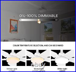 5 Blades Outdoor Smart Ceiling Fan with Dimmable Light Kit and 10-Speed DC Mot