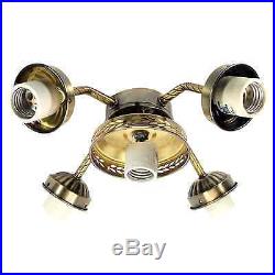 5 Light Ceiling Fan Kit Antique Brass 4 Center Globe Fitter _236-L15