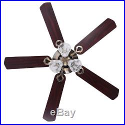 52 5 Blades Ceiling Fan 3 Light 3 Speed Kit Antique Reversible Remote Control