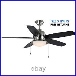 52'' Ackerly LED Ind/Outdoor Brhed Nic Ceiling Fan with L Kit Home Decorators Coll
