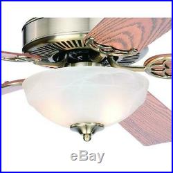 52 Antique Brass 2 LED Indoor Ceiling Fan with Light Kit