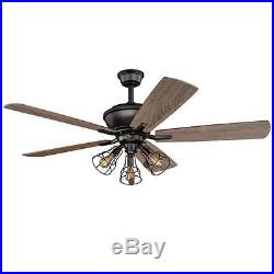 52 Bronze 3 Light Indoor Ceiling Fan with Light Kit