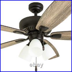 52 Bronze LED Indoor Ceiling Fan with Light Kit