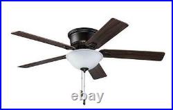 52 Bronze LED Indoor Ceiling Fan with Light Kit Reversible Blades