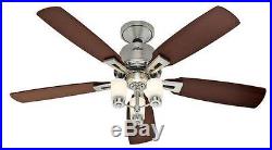 52 Brushed Nickel 3 Light Indoor Ceiling Fan with Light Kit