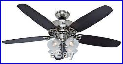 52 Brushed Nickel 4 Light Indoor Ceiling Fan with Light Kit