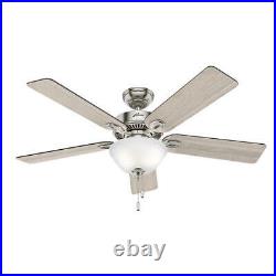 52 Brushed Nickel Finish LED Indoor Ceiling Fan with Light Kit