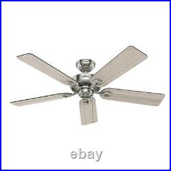 52 Brushed Nickel Finish LED Indoor Ceiling Fan with Light Kit