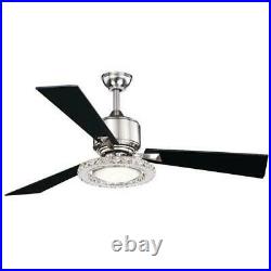 52 Brushed Nickel LED Indoor Ceiling Fan with Light Kit