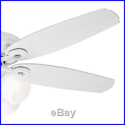 52 Casablanca Snow White Ceiling Fan with Light Kit Universal Wall Control