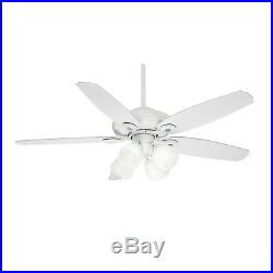 52 Casablanca Snow White Ceiling Fan with Light Kit Universal Wall Control
