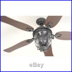 52 Ceiling Fan with Light Kit Aged Iron Outdoor Indoor Downrod or Flush Mount