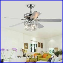 52 Crystal 5 Blade Ceiling Fan with Remote Control and Light Kit Included