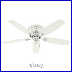 52 Fresh White LED Indoor Flush Ceiling Fan with Light Kit