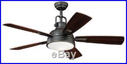 52 Gold Stone 1 Light Indoor Ceiling Fan with Light Kit