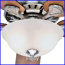 52 Hunter Brushed Nickel Ceiling Fan Swirled Marble Glass Light Kit