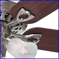 52 Hunter Brushed Nickel Ceiling Fan with Light Kit Includes Remote Control