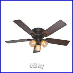 52 Hunter Casual Ceiling Fan Premier Bronze Finish with Light kit, Ships Free