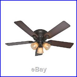 52 Hunter Casual Ceiling Fan Premier Bronze Finish with Light kit, Ships Free
