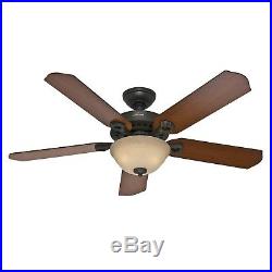 52 Hunter Ceiling Fan in New Bronze with Light Kit and Remote Control
