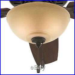 52 Hunter Ceiling Fan in New Bronze with a Bowl Toffee Glass Light kit