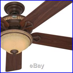 52 Hunter Cocoa with Spanish Gold Accents Ceiling Fan with Light Kit Ships Free