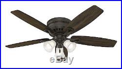 52 Hunter Fan Ceiling Fan with Light Kit and LED bulbs in New Bronze