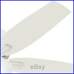 52 Hunter Fan White Ceiling Fan in White with a Clear Frosted Glass Light Kit