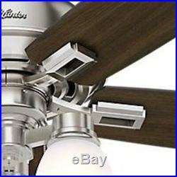 52 Hunter LED Ceiling Fan in Brushed Nickel with Clear Frosted Glass Light Kit