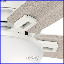 52 Hunter Low Profile Ceiling Fan with LED Light kit in Fresh White