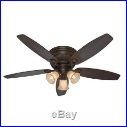 52 Hunter Northern Sienna Low Profile Ceiling Fan with Light Kit Free Shipping