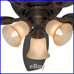 52 Hunter Northern Sienna Low Profile Ceiling Fan with Light Kit Free Shipping