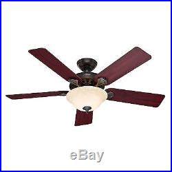 52 In. Weathered Bronze Ceiling Fan With Light Kit, Remote Control & Warranty