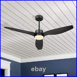 52 Inch Indoor/Outdoor Modern Ceiling Fan with Lights and Remote Control, Revers