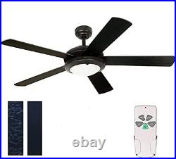 52 Inch Modern Style Indoor Ceiling Fan with Dimmable Light Kit and Remote