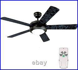 52 Inch Modern Style Indoor Ceiling Fan with Dimmable Light Kit and Remote
