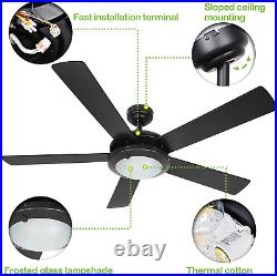 52 Inch Modern Style Indoor Ceiling Fan with Dimmable Light Kit and Remote Contr