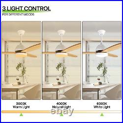 52 Indoor LED 6 Speeds Ceiling Fan 3 Colors Changing Light Kit withRemote Control