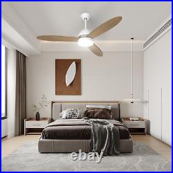 52 Indoor LED Ceiling Fan 3 Colors Changing Light Kit 6 Speeds withRemote Control
