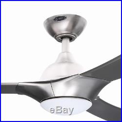 52 LED Brushed Aluminum Ceiling Fan 3 Blades with Light Kit & Remote Control
