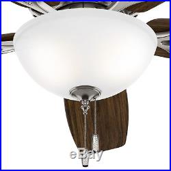 52 Low Profile Ceiling Fan in Brushed Nickel with Bowl LED Light kit, 5-Blade