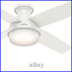52 Low Profile Hunter Ceiling Fan with LED Light Kit and Remote Control