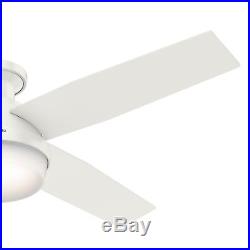 52 Low Profile Hunter Ceiling Fan with LED Light Kit and Remote Control